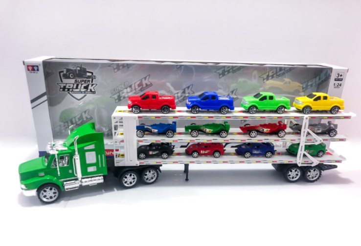 Camion Transportator cu 12 Mașinuțe – Set pentru Colecționari și Aventuri