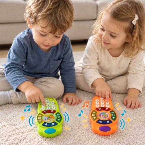 Telefon muzical educativ pentru copii cu lumini și sunete