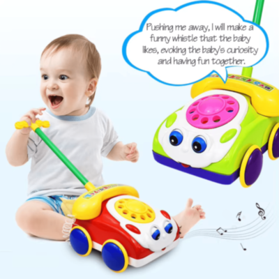 Telefon de jucărie interactiv cu mâner pentru copii  | image