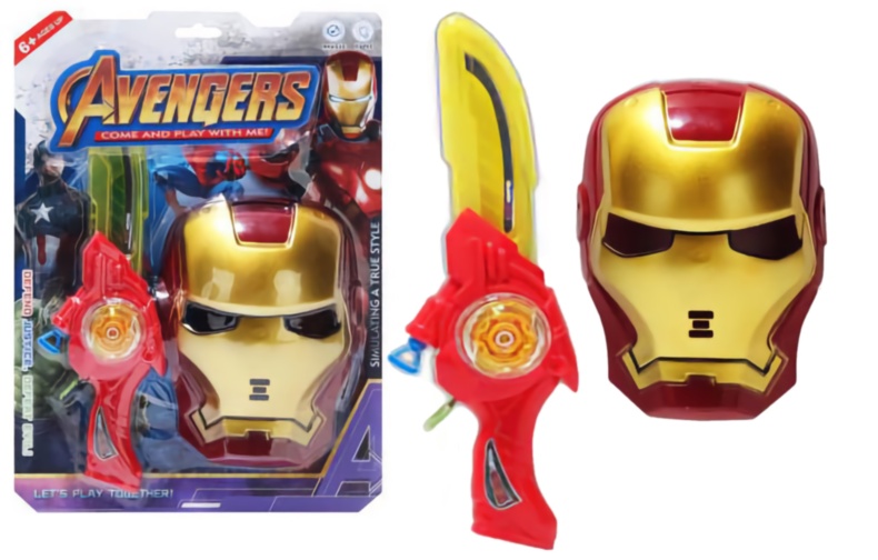 Set Iron Man, Mască și Sabia cu Efecte de Sunete și Lumini