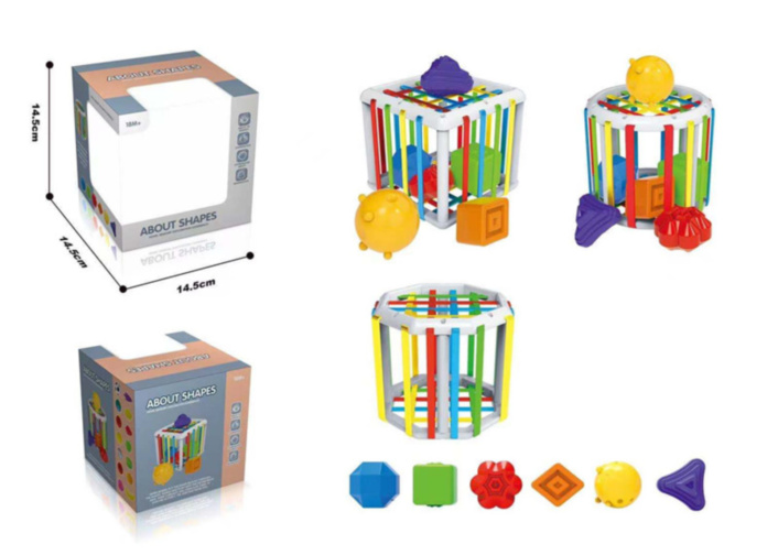 Cub cu Benzi Elastice și Blocuri Geometrice de Stivuit