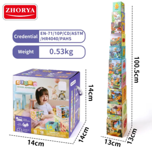 Set de cuburi „Exploratorii Formelor și Cuvintelor”