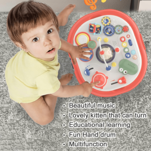 Masă Interactivă Educațională 3 în 1 cu Sunete, Lumini și Activități Tactile 