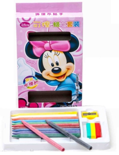 Set 12 Creioane Colorate cu Ascuțitoare și Radieră