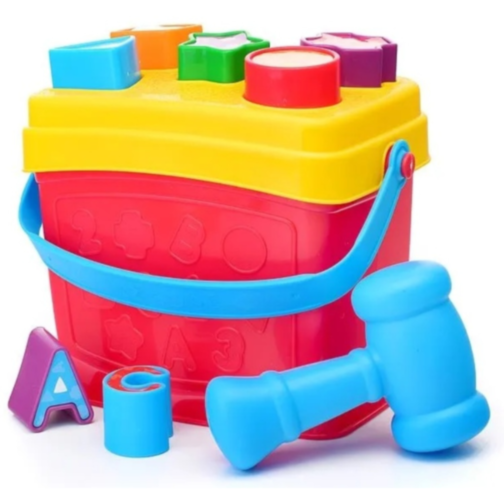 Set Educativ 2 în 1: Sortator de Forme și Piramidă cu Inele