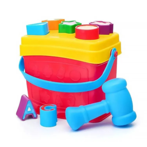 Set Educativ 2 în 1: Sortator de Forme și Piramidă cu Inele