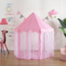 Căsuță de Joacă Tip Cort Roz pentru Copii, Design de Castel cu Plasă și Decor de Prințesă
