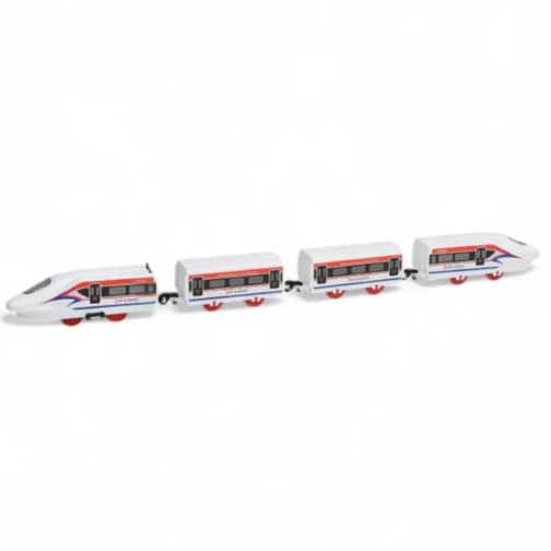 Trenuleț Electric pe Șine – Set cu Locomotivă și Vagoane, Lungime 58 cm
