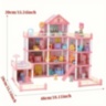 Casă de păpuși vilă roz 4 etaje, 245 piese