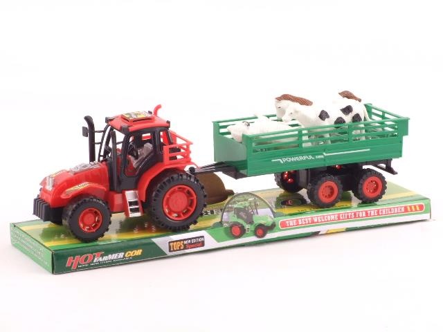 Tractor cu Remorcă cu Animale, 32cm