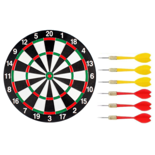 Tablă de Darts cu Față Dublă și 6 Săgeți – Distracție și Precizie