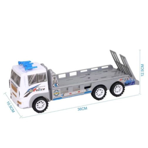 Camion transport mașini poliție copii cu platformă mare (culoare aleatorie)