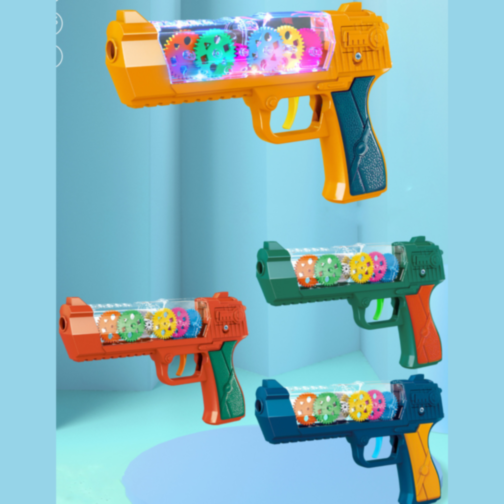 Pistol cu Efecte de Lumină și Vibrație – Jucărie Interactivă cu Roți Colorate