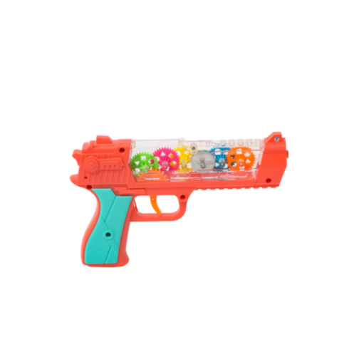 Pistol cu Efecte de Lumină și Vibrație – Jucărie Interactivă cu Roți Colorate