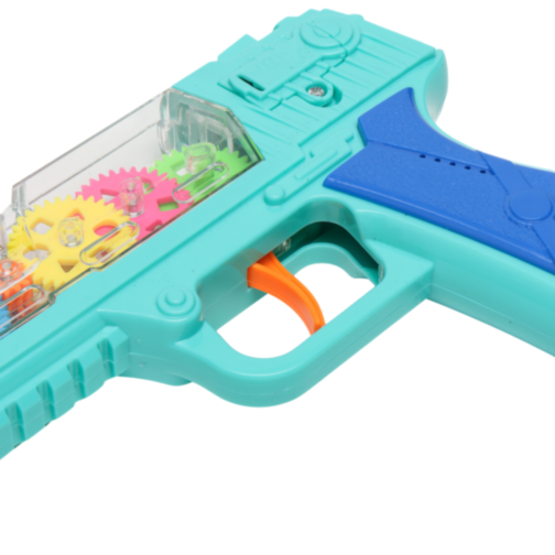 Pistol cu Efecte de Lumină și Vibrație – Jucărie Interactivă cu Roți Colorate