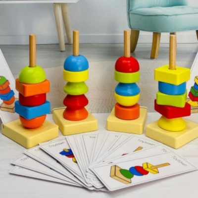 Set de Jucărie Montessori - Stivuire și Recunoaștere a Formelor | image