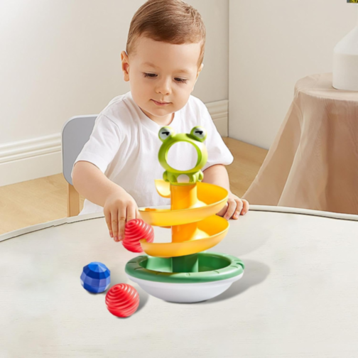 Jucărie Pista cu Spirala Broasca și Bile Colorate