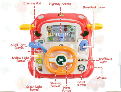 Volan Interactiv pentru Copii cu Lumină, Sunete și Funcții Educaționale (culoare aleatorie) | image