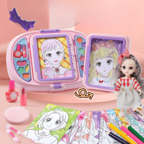 Set Machiaj Creativ cu Desene Anime pentru Copii