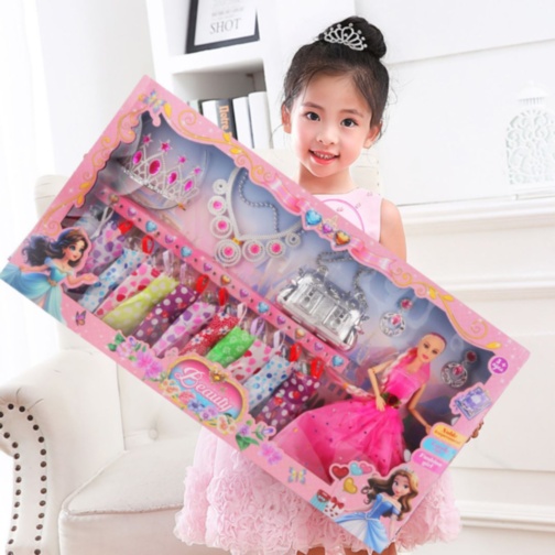 Set păpușă prințesă cu rochii și accesorii