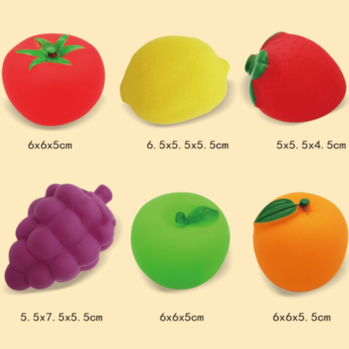 Set Fructe și Legume Moi din Silicon – 6 Buc