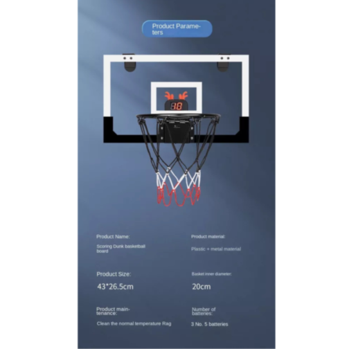 Coș de Baschet cu Scor Electronic – Jucărie Interactivă pentru Copii