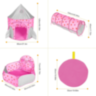 Set Cort Castel cu Tunel și Piscină de Bile, Roz, pentru Copii, Interior și Exterior
