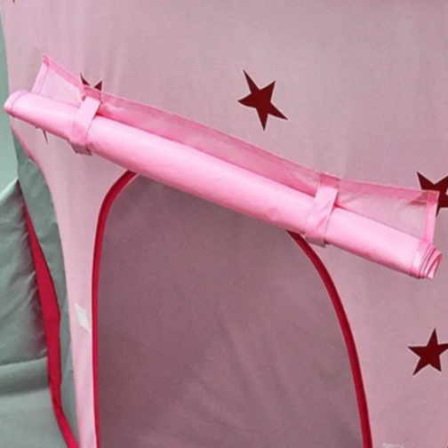 Set Cort Castel cu Tunel și Piscină de Bile, Roz, pentru Copii, Interior și Exterior