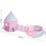 Set Cort Castel cu Tunel și Piscină de Bile, Roz, pentru Copii, Interior și Exterior