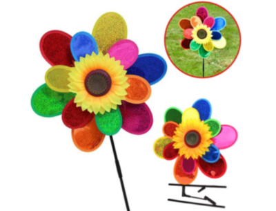 Morisca Colorată Floare cu Petale Curcubeu 73cm | image