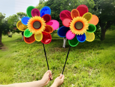 Morisca Colorată Floare cu Petale Curcubeu 73cm | image