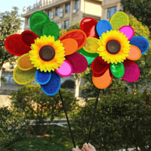 Morisca Colorată Floare cu Petale Curcubeu 73cm