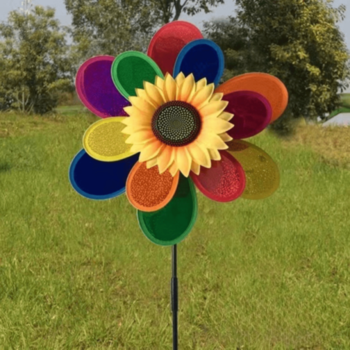 Morisca Colorată Floare cu Petale Curcubeu 73cm