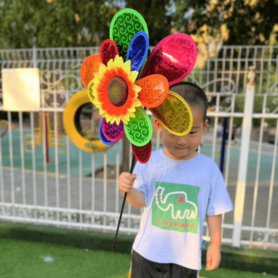 Morisca Colorată Floare cu Petale Curcubeu 73cm | image