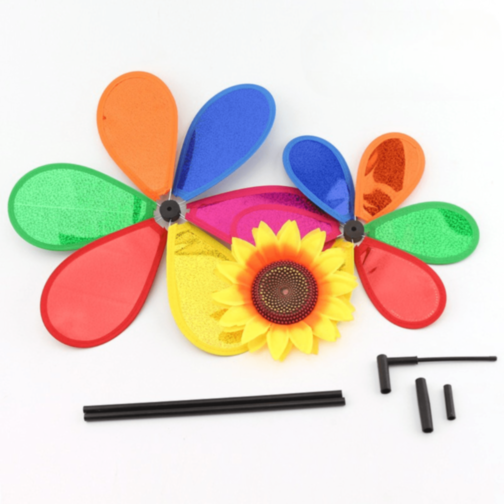 Morisca Colorată Floare cu Petale Curcubeu 73cm