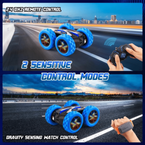 Mașinuță Stunt 360° cu Telecomandă și Ceas (culoare aleatorie)