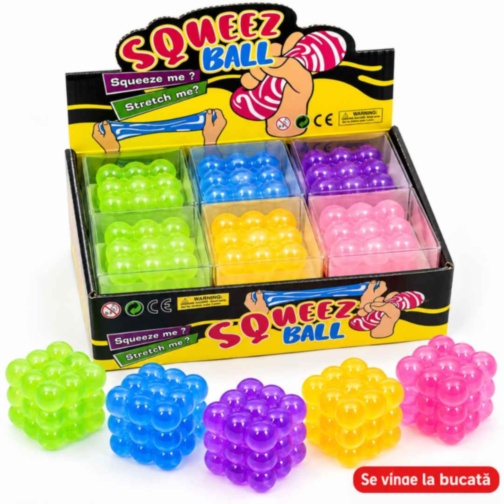 Cub squishy antistres cu biluțe moi și elastice