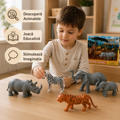 Set 2 Animale Sălbatice pentru Copii Modele Aleatorii