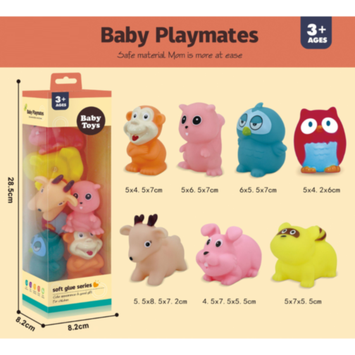 Set 7 Figurine Animăluțe Moi de Baie