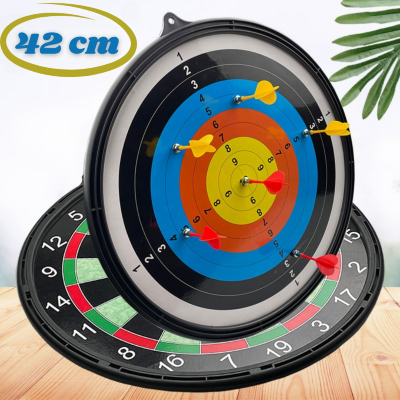 Tablă de Darts Magnetică Dublă 42 cm – Joc Interactiv cu 6 Săgeți | image