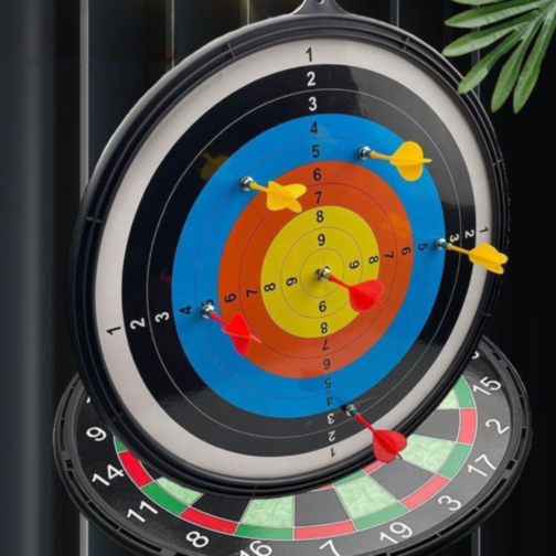 Tablă de Darts Magnetică Dublă 42 cm – Joc Interactiv cu 6 Săgeți