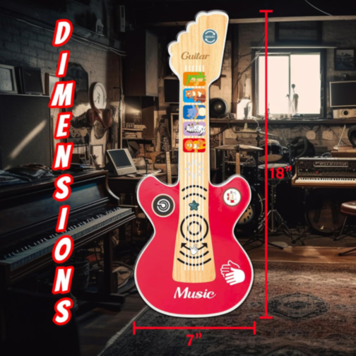 Chitară Electrică Interactivă pentru Copii cu Funcție Touch și Sunete Muzicale (culoare roșu)