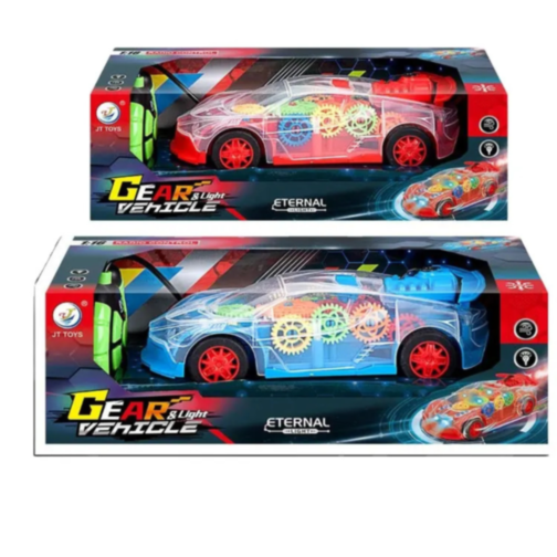 Mașinuță de Jucărie Transparentă cu Lumini, Abur și Telecomandă