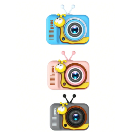 Aparat Foto Digital pentru Copii – Design Creativ Melc, Funcții Video și Jocuri (culoare aleatorie)