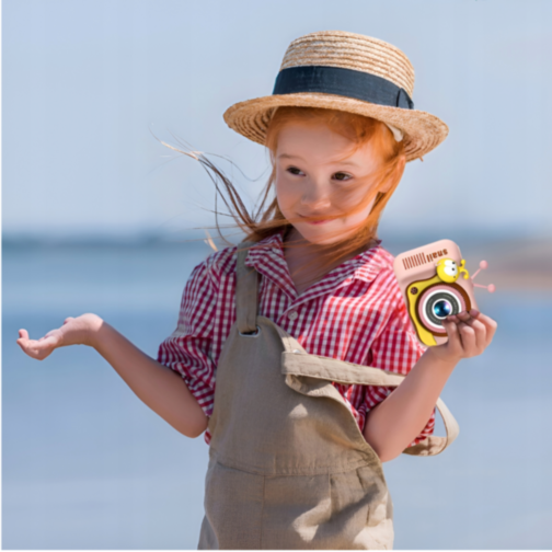 Aparat Foto Digital pentru Copii – Design Creativ Melc, Funcții Video și Jocuri (culoare aleatorie)