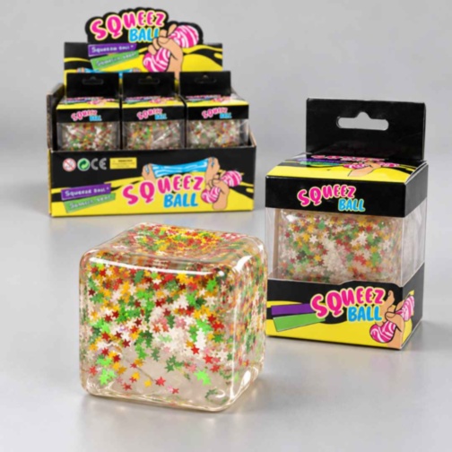 Cub squishy maltose transparent cu steluțe pentru copii 3+