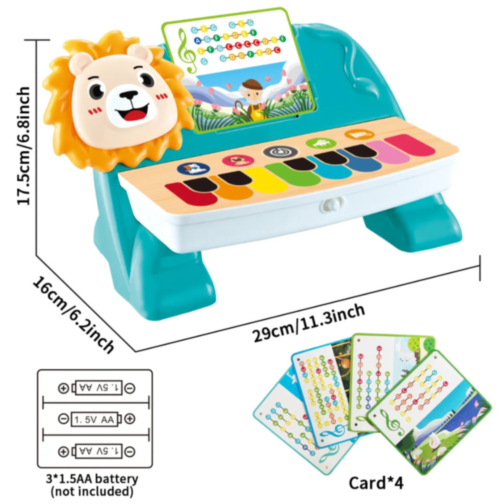 Pian Muzical Interactiv cu Leu pentru Copii (culoare aleatorie)