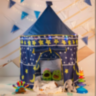 Căsuță de Joacă Tip Cort Castel pentru Copii, Design cu Stele și Lună, 135 cm