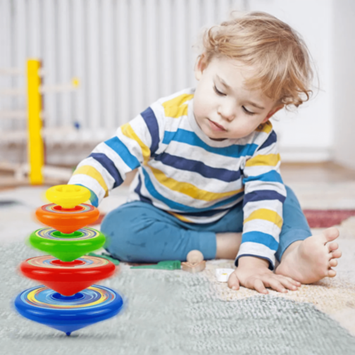 Titirezi Colorati cu Lansator Gyro pentru Copii