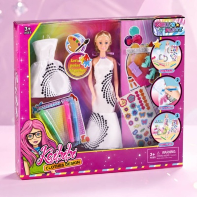 Păpușă pentru Colorat cu Rochii și Accesorii DIY | image